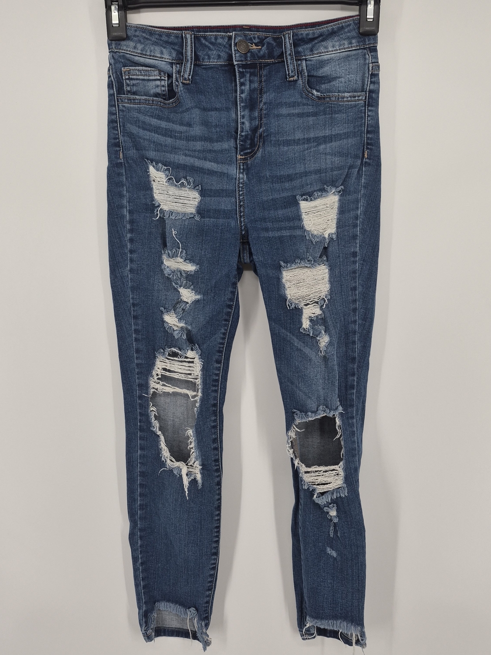 Cello Women's Distressed Skinny Jeans in Blue Size 5